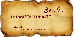 Csiszár Ildikó névjegykártya