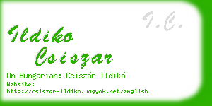 ildiko csiszar business card